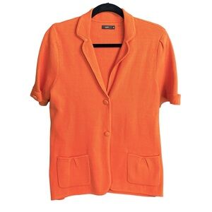 Escio Orange Knit Cardigan Size Medium